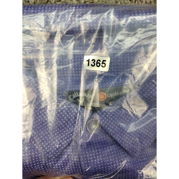 Callaway Polo Shirt Mens Size L Purple Striped Opti Dri Fit Golf Short Sleeve - Picture 11 of 11